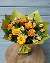 Букет цветов из:  Альстромерии и Розы в Березовке Воронежской области
