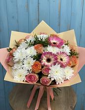 Букет цветов из:  Розы, Герберы и Хризантемы #REPLACE_PRED# Березовке Воронежской области