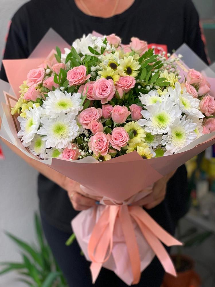 Букет цветов из: Розы и Хризантемы в Березовке Воронежской области
