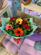 Букет цветов из:  Герберы, Хризантемы и Альстромерии #REPLACE_PRED# Березовке Воронежской области