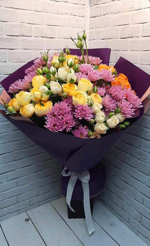 Букет цветов из: Хризантемы и Розы в Березовке Воронежской области