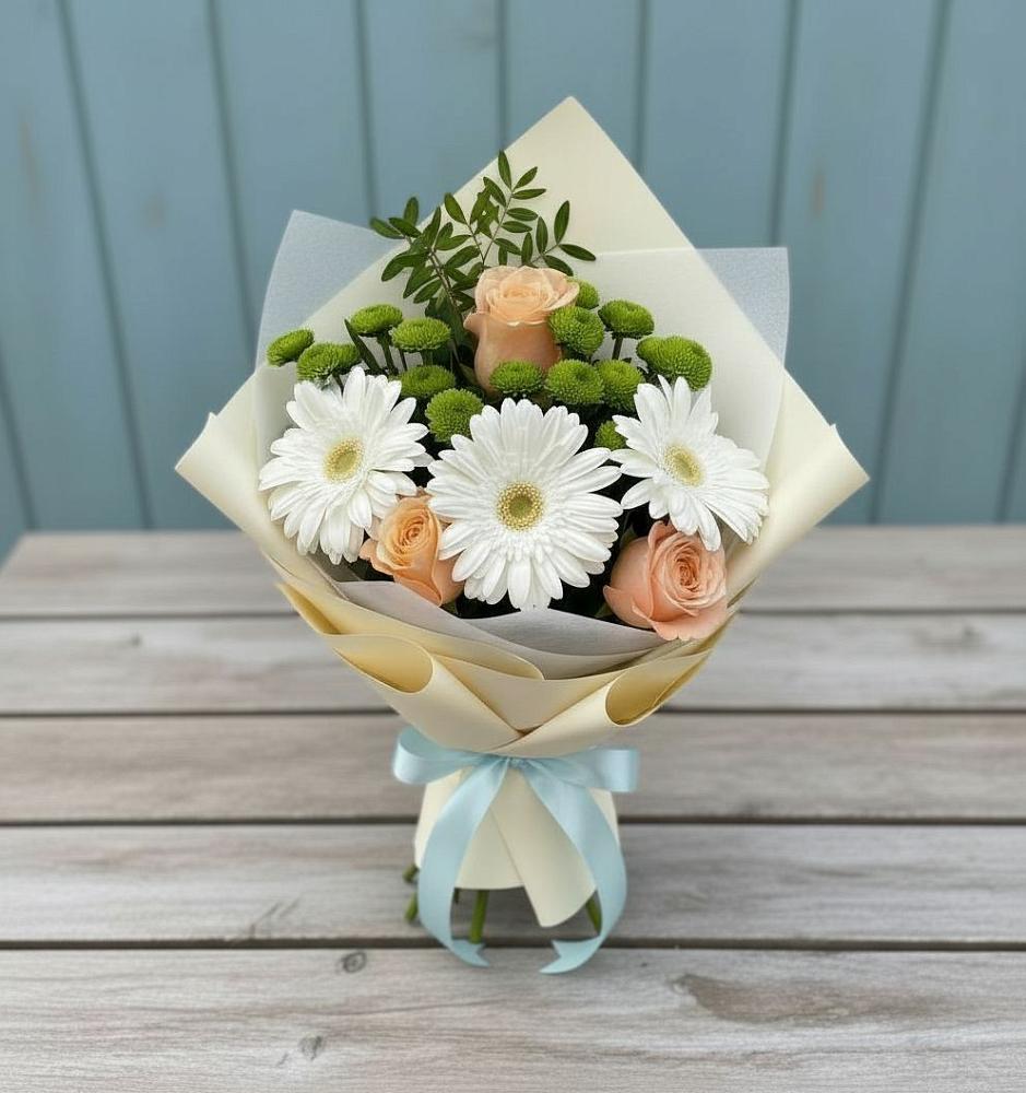 Букет цветов из: Герберы, Розы и Хризантемы в Березовке Воронежской области