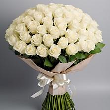 Букет 101 беля роза Белоснежка в Березовке Воронежской области