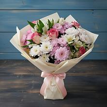 Букет цветов из:  Хризантемы, Альстромерии и Розы #REPLACE_PRED# Березовке Воронежской области