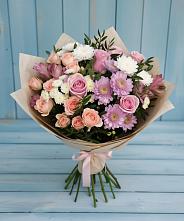 Букет цветов из:  Хризантемы, Розы и Альстромерии #REPLACE_PRED# Березовке Воронежской области