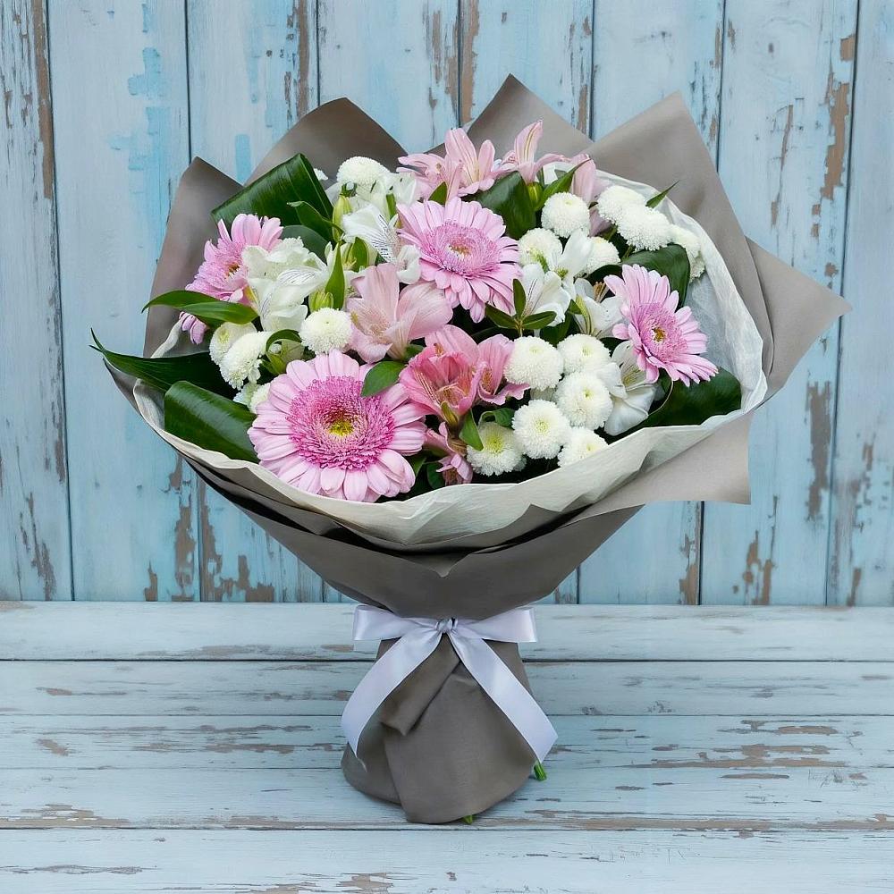 Букет цветов из: Герберы, Альстромерии и Хризантемы в Березовке Воронежской области