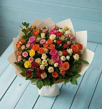 Букет Микс из разноцветных кустовых роз #REPLACE_PRED# Березовке Воронежской области